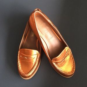 Orange Penny Loafers Size 7 New
